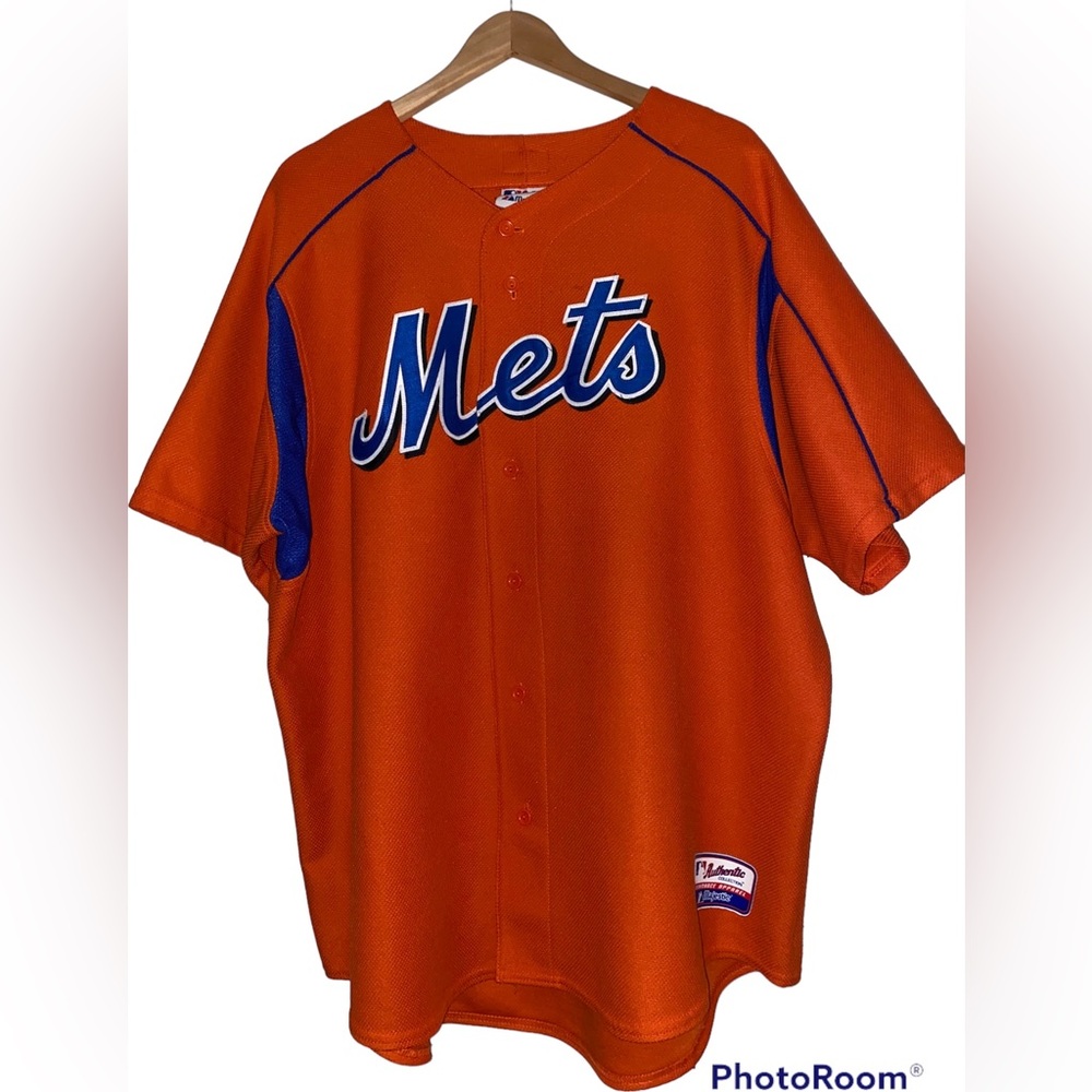 MAJESTIC MLB NEW YORK METS AUTHENTIC VINTAGE BASEBALL JERSEY | SZ 2X